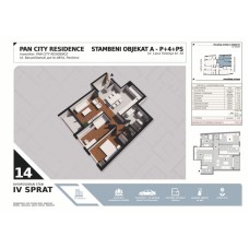 Stan broj 14, Dvoiposoban 72,89m2