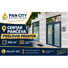 Poslovni prostor sa dva garažna mesta za izdavanje, Centar, 1.200€, 142m²